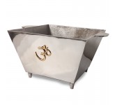 Hawan Kund with gold Aum Sign 18 cm - 7" 
